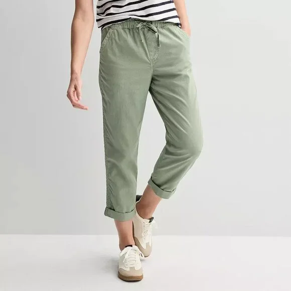 Women's Sonoma Goods For Life Easy Paper Bag Waist Capri - Picture 1 of 6